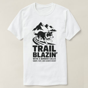 Camiseta Borda Collie Silhouette com Caminho de Trilha