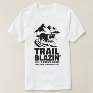 Camiseta Borda Collie Silhouette com Caminho de Trilha
