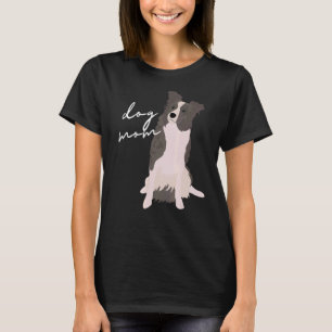 Camiseta Borda de Melo Branco e Azul Cachorro Cachorro Mãe