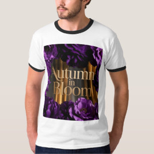 Camiseta Borda Floral Roxa Ousada Design de Declaração de O