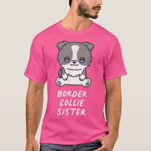 Camiseta Borda Irmã Kawaii Anime Dog Proprietário