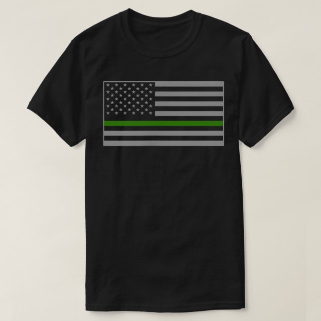 Camiseta Borda Militar De Bandeira Verde Fino (Frente do Design)