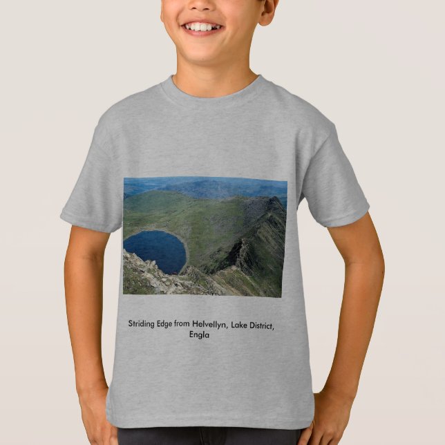 Camiseta Borda Striding de Helvellyn, distrito do lago, (Frente)
