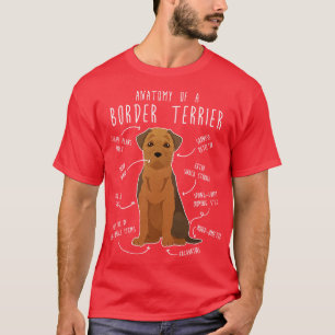Camiseta Borda Terrier Grizzle e Anatomia do Cão-bronzeado