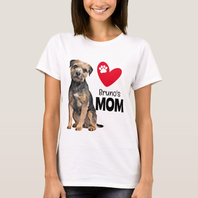 Camiseta Borda Terrier Personalizada Mãe (Frente)