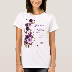 Camiseta Bordada com Flores Silvestres Lindas, Ver