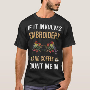 Camiseta Bordado De Café E Bordado De Bordados