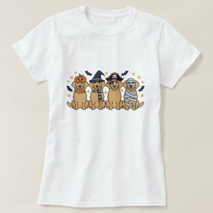 Camiseta Bordado de Halloween para ouro Retriever Quatro Cu