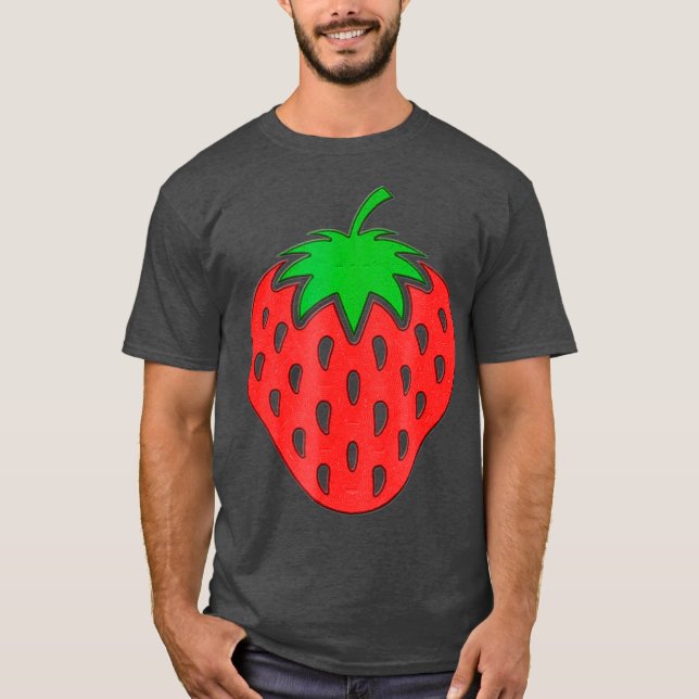 Camiseta Bordado de Morango é legal e bonito (Frente)