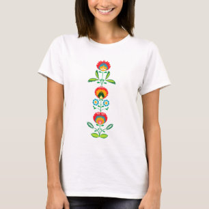 Camiseta Bordado floral polonês, t-shirt