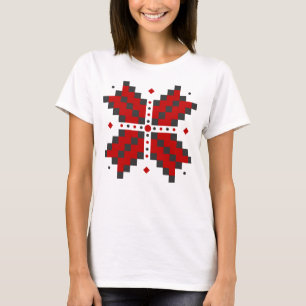 Camiseta Bordado ucraniano, vermelho e preto