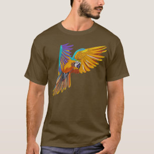 Camiseta Bordados Coloridos de Papagaio
