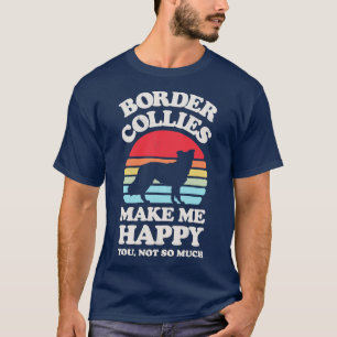Camiseta Bordas Collies fazem-me feliz retrato sunset dos h