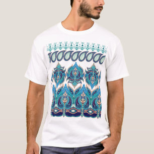 Camiseta Bordas Florais do ornamentado: Vintage Paisley Des