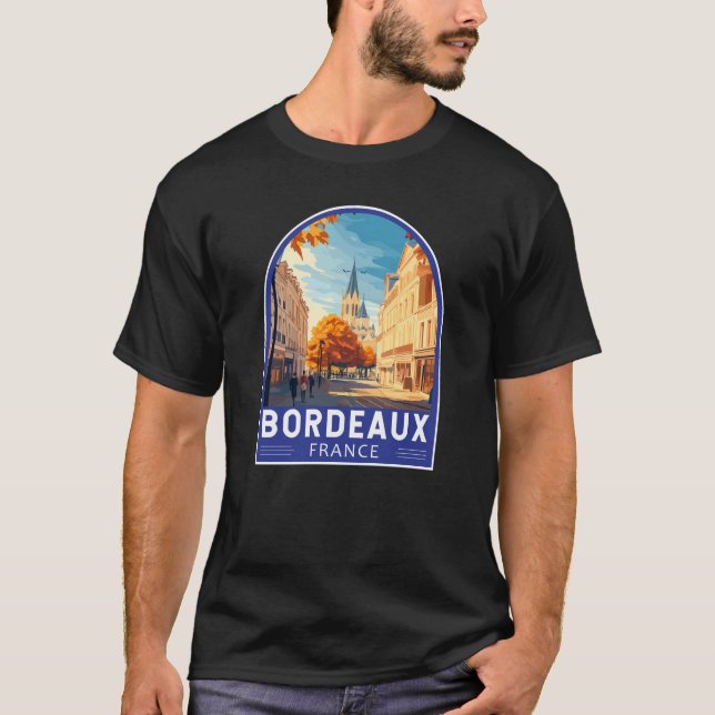 Camiseta Bordeaux France Viagem Art Emblem (Frente)