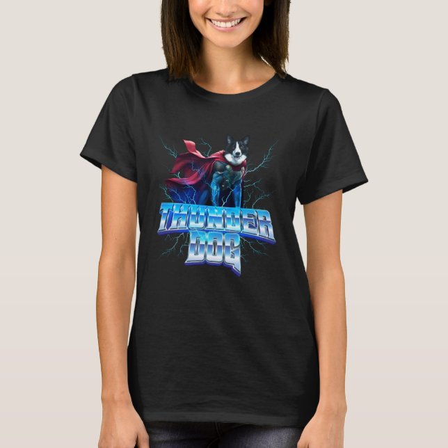 Camiseta Border Collie as the God of Thunder and Lightning (Frente)