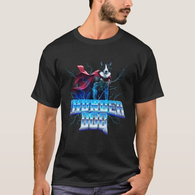 Camiseta Border Collie as the God of Thunder and Lightning (Frente)