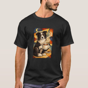 Camiseta Border Collie Bebendo Café da Manhã Insônia Abs