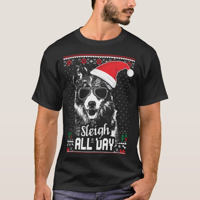 Camiseta Border Collie Christmas (Frente)