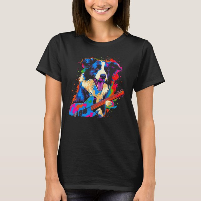 Camiseta Border Collie Dog Music (Frente)