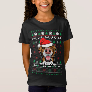 Camiseta Border Collie Dog Passa Natal Feio