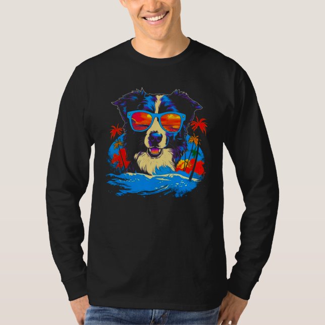 Camiseta Border Collie Dog Summer Party (Frente)