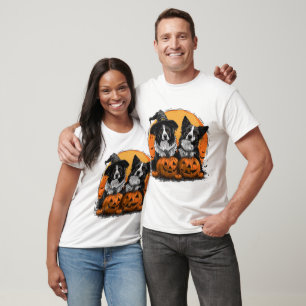 Camiseta Border Collie Dogs Halloween Jack O Lanternas