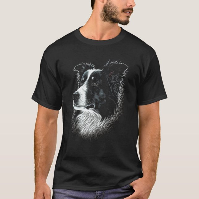 Camiseta Border Collie Face For Dog (Frente)