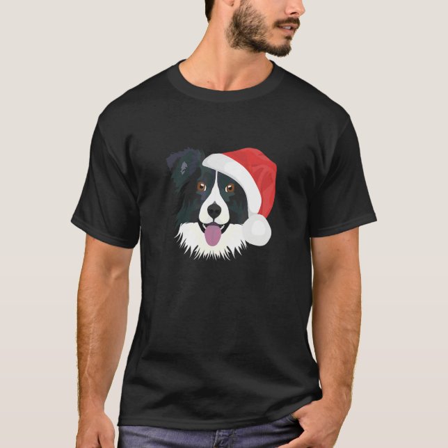 Camiseta Border Collie Feliz Natal (Frente)