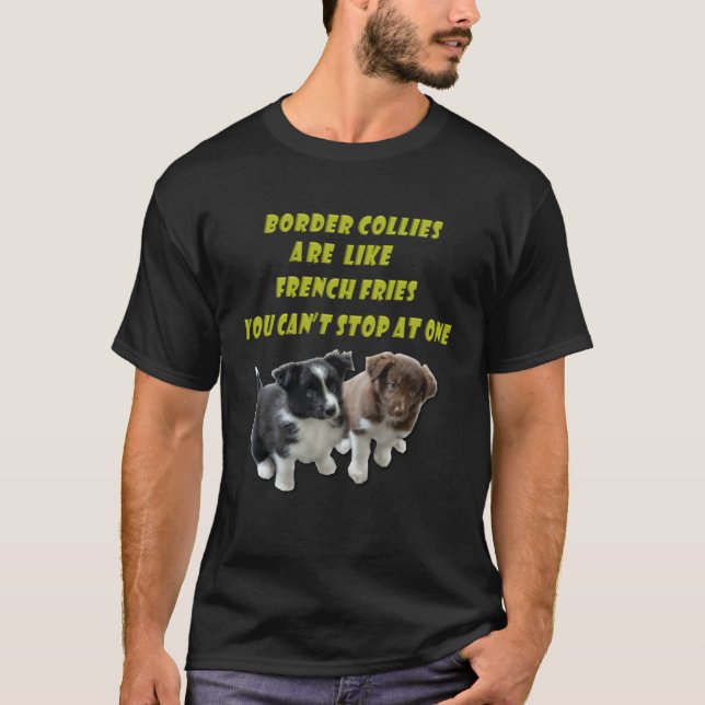 Camiseta Border Collie  French Fries (Frente)