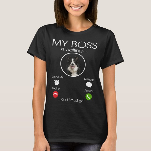Camiseta Border Collie my Boss (Frente)