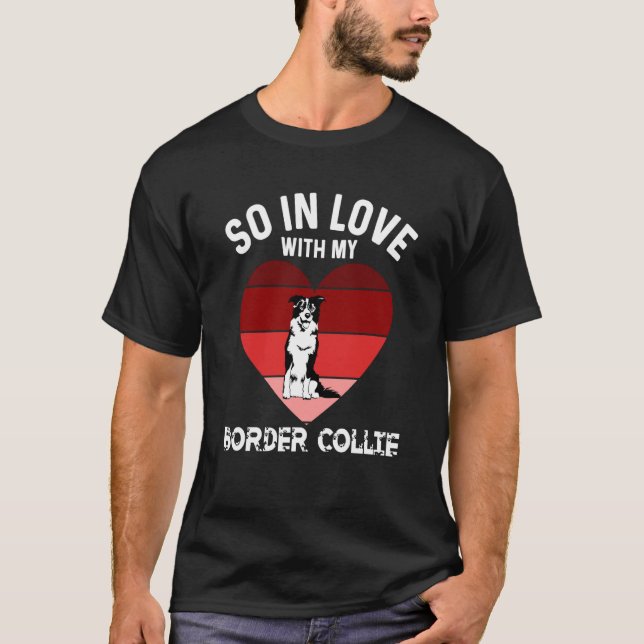 Camiseta Border Collie Valentines Day For Women Border Coll (Frente)