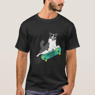 Camiseta Border Ollie Piadas Engraçadas Pun Jokes Cão Skate