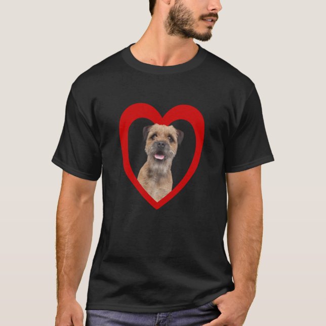 Camiseta Border Terrier Dog Heart  Terrier Border Terrier   (Frente)