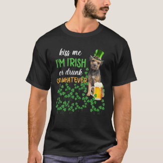Camiseta Border Terrier Kiss Me I'm Irish Or Drunk Or Whate
