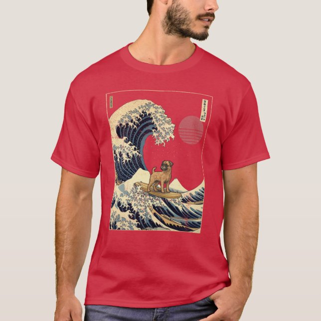 Camiseta Bordererrier Kanagawa Japanese Surfing Wave girl f (Frente)