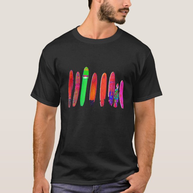 Camiseta Bordo Longboard E Abstrato De Atalho (Frente)
