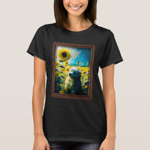 Camiseta Bordoodle Pintura Flor de Girassol Mãe Flor