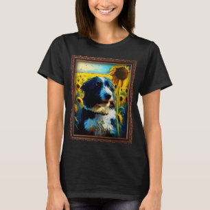 Camiseta Bordoodle Pintura Flor de Girassol Mãe Flor