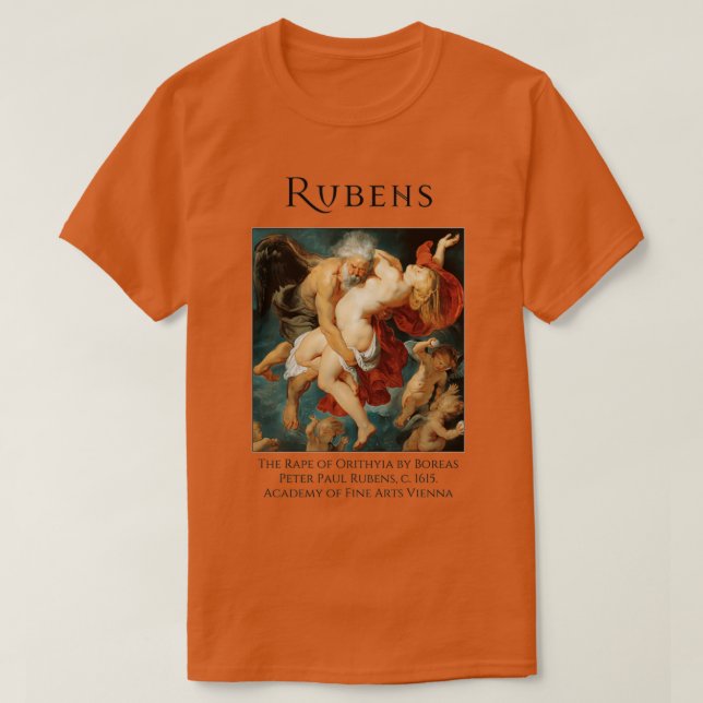 Camiseta Boreas raptando Orithyia Rubens 1 (Frente do Design)