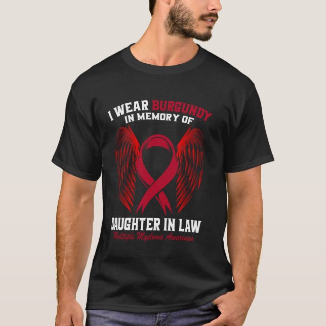 Camiseta Borgonha Perda da Nora Mieloma Múltiplo  (Frente)