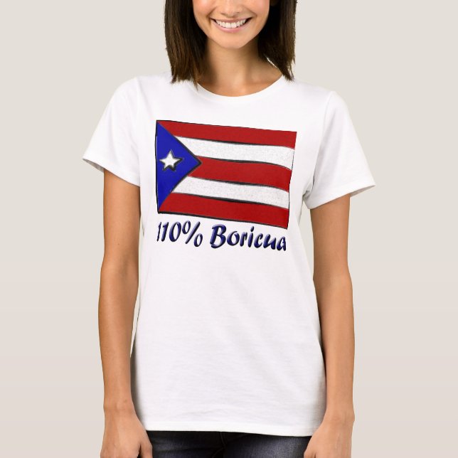 Camiseta Boricua 110% (Frente)