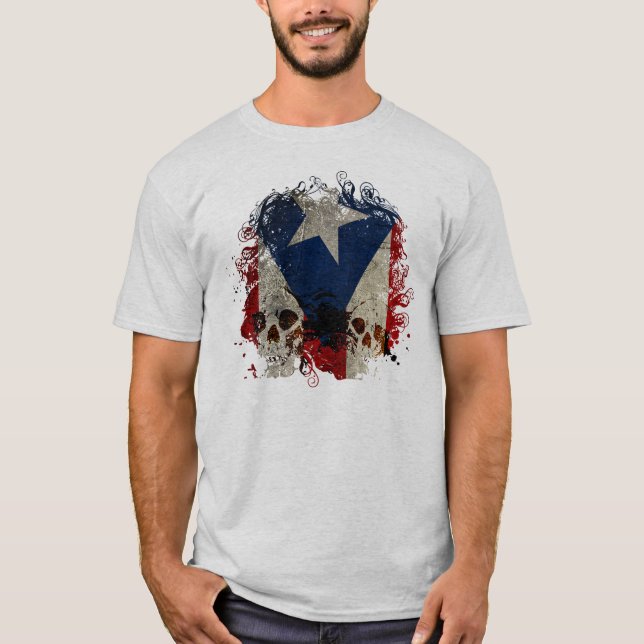 Camiseta Boricua 4 nunca, (Frente)
