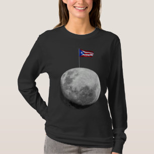 Camiseta Boricua até na lua Bandeira de Porto Rico no