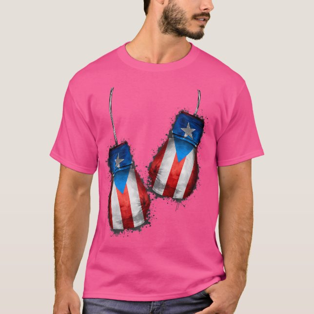 Camiseta Boricua Boxers Boxando Ventiladores Luvas Porto Ri (Frente)