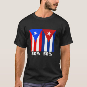 Camiseta Boricua Cubano Porto Rico Pais Cubano Bandeira Pai