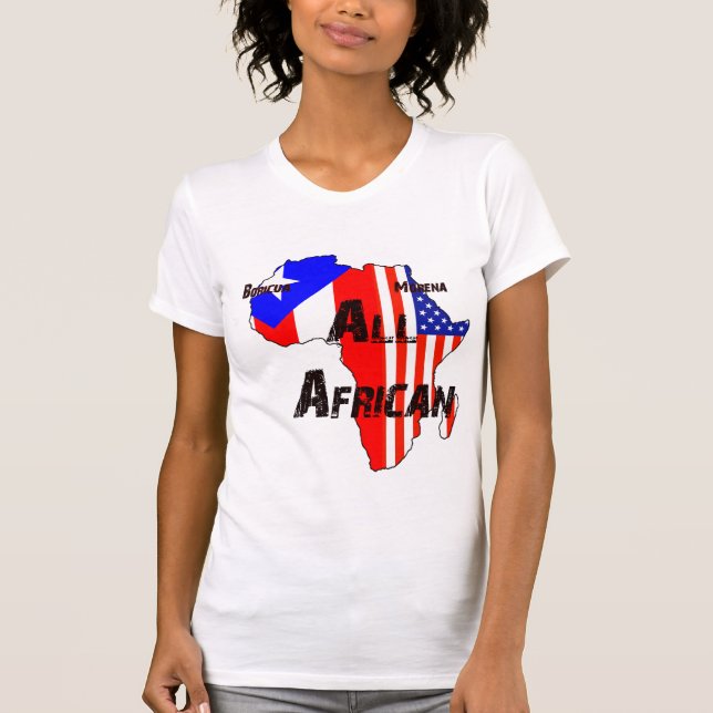 Camiseta Boricua, Morena, todo o africano - Tshirt (Frente)