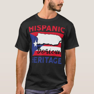 Camiseta Boricua Porto Rico Bandeira Herança Hispânica Mês
