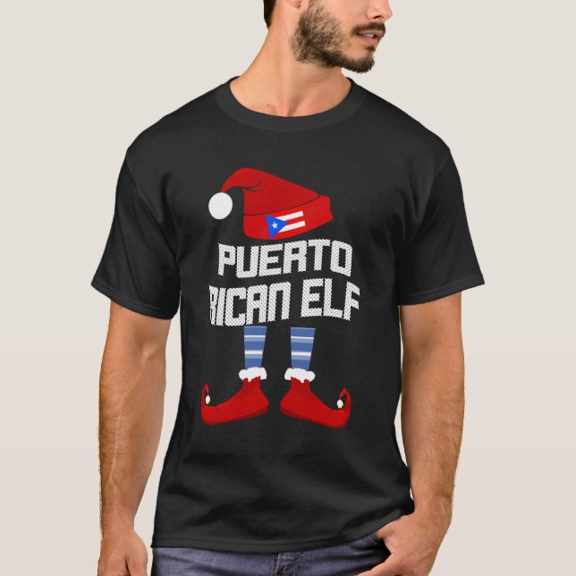 Camiseta Boricua Puerto Rican Elf Matching Family Group Chr (Frente)