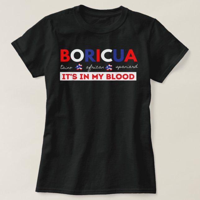 Camiseta Boricua Puerto Rican Pride Wepa Taino Nuyorican Fl (Frente do Design)